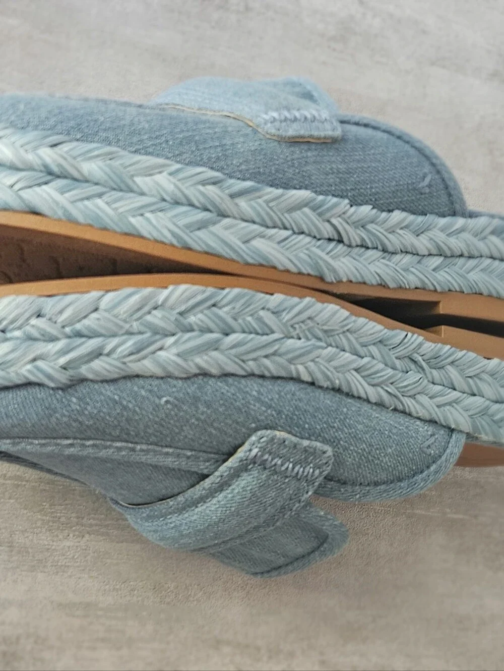 Zodiac Women's Gizelle Blue Denim Platform Espadrille Mules Slides Size 7